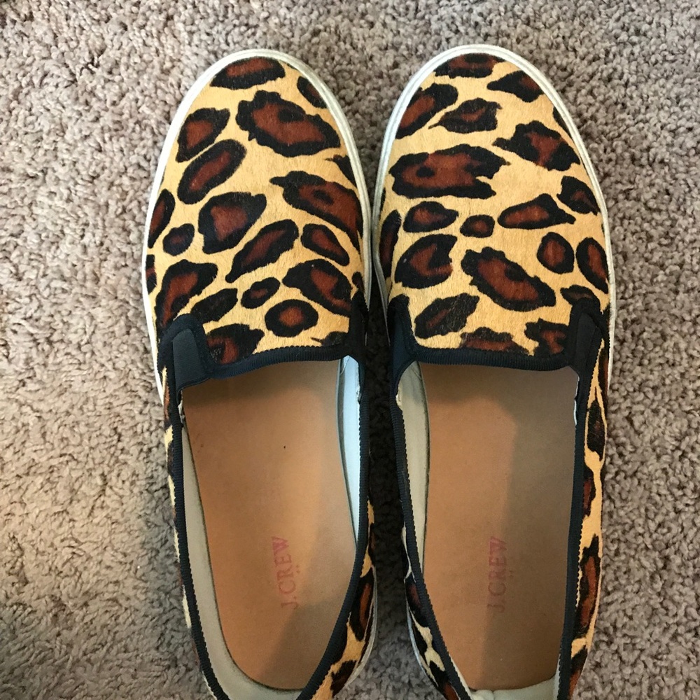 J. Crew cheetah slip on sneakers